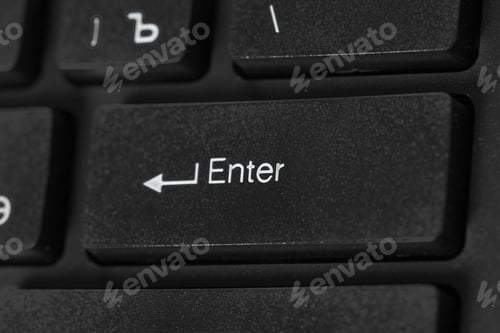 Preview: Black laptop keyboard close up