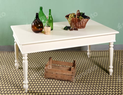 Preview: White kitchen table decor composition