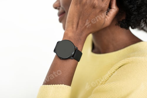 Preview: Woman with smartwatch wearable technology