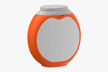 Preview: Round Laundry Container with Blank Label and Gray Lid