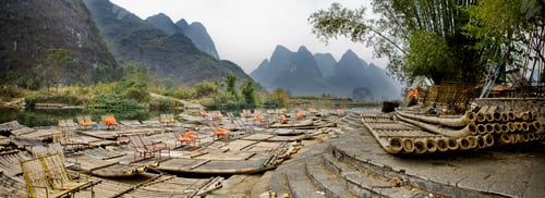 Preview: Wooden rafts in Yangshuo, China