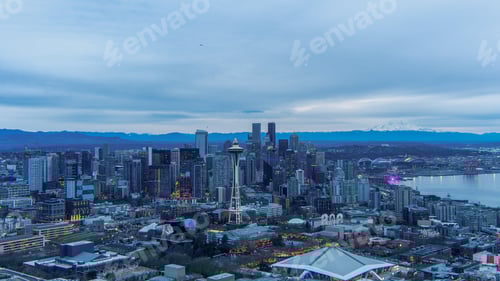 Preview: The Seattle skyline at sunset on Christmas