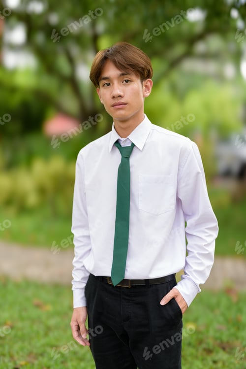 Preview: Non binary university student in college campus
