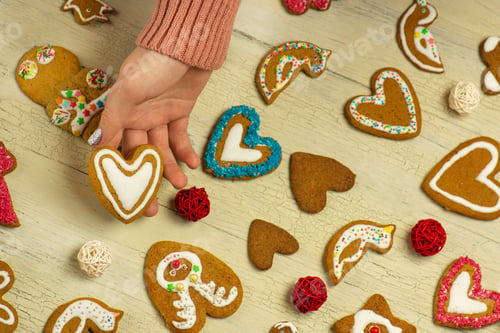 Preview: Decorated Gingerbread Cookies For Holiday Celebration