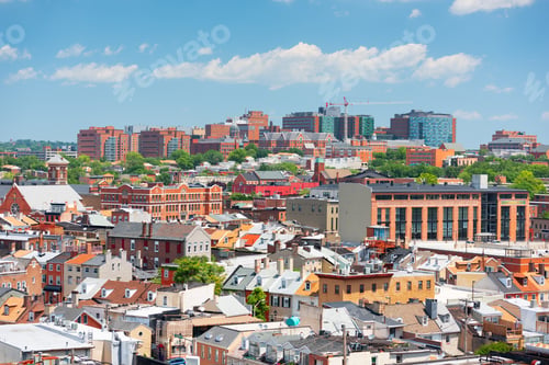 Preview: Baltimore, Maryland, USA Cityscape overlooking little Italy