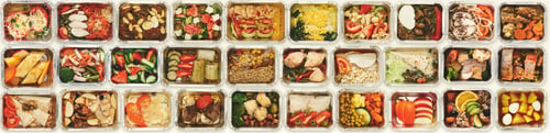Preview: Set of take away food boxes at white background