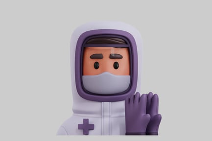 Preview: Cartoon medical worker hazmat suit