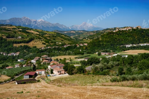 Preview: Country landscape in Abruzzo between Penne and Teramo at summer