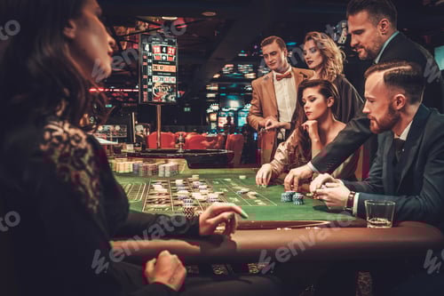 Preview: Upper class friends gambling in a casino