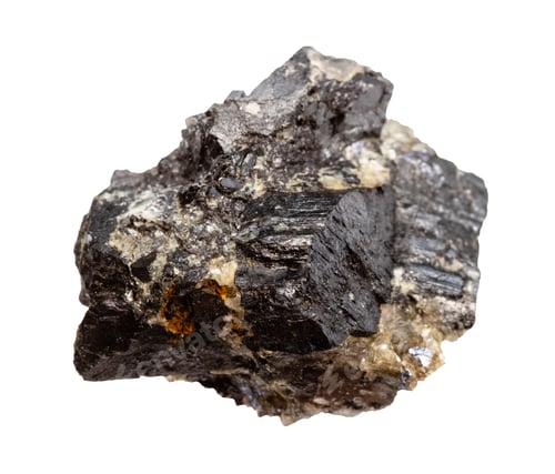 Preview: unpolished wolframite mineral isolated on white