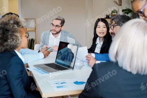 Preview: Group of professional people meeting for financial business project - Entrepreneur bank economy