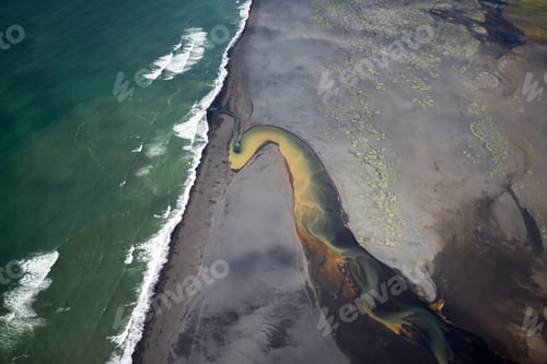 Preview: Aerial view of Glacier rivers in Iceland