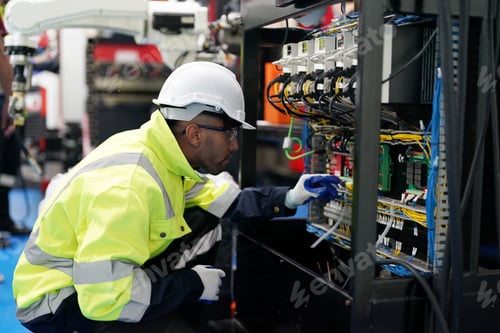 Preview: Robotics control engineers solve problems and setting programming of control panel