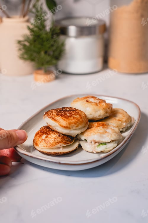 Preview: Thai coconut pancake . Gluten free dessert from Asian culture.