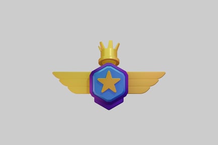 Preview: Gaming badge icon with crown