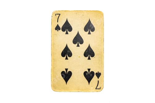 Preview: old dirty poker card isolated on white