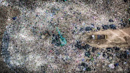 Preview: Aerial view garbage pile in trash dump landfill, Garbage pile in trash dump or landfill.