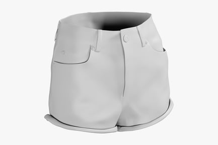 Preview: Women's Denim Shorts with Cuffed Hem