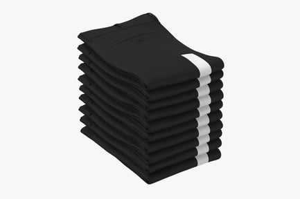 Preview: Stack of Ten Folded Black Dress Pants