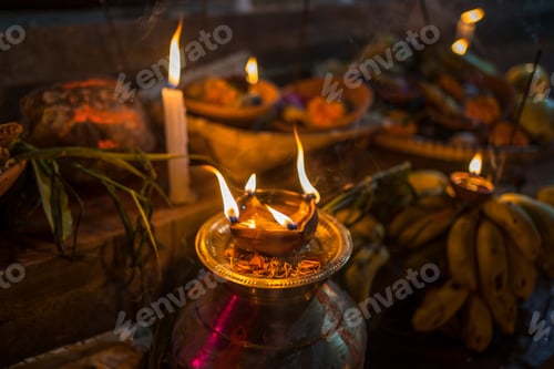 Preview: burning earthen lamp