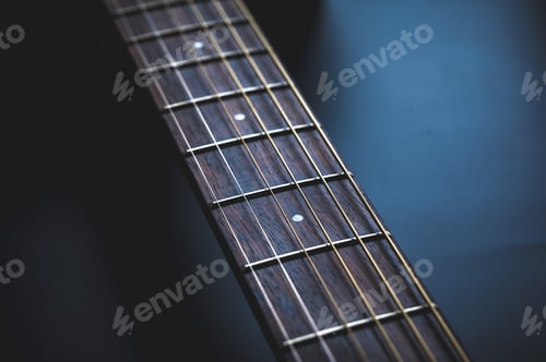 Preview: traditional wooden folk guitar, music art acoustic music instrument