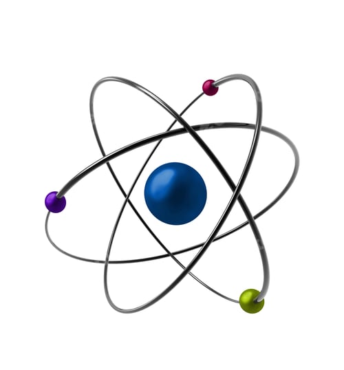 Preview: atoms isolated on white background