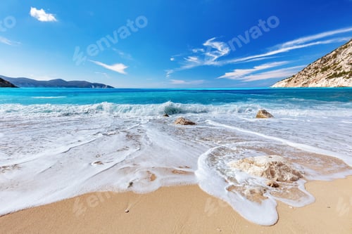Preview: Summer beach in Greece. Myrtos beach in Kefalonia.