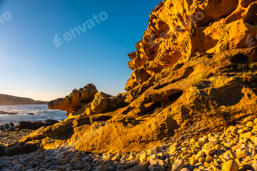 Preview: Stony cove in the Jaizkibel mountain in the town of Pasajes near San Sebastian. Basque Country