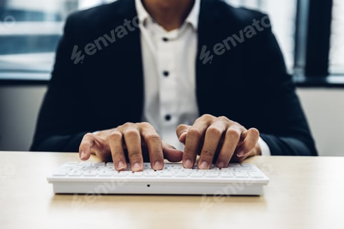 Preview: Man hand using laptop or computor searching for information