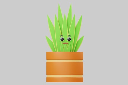 Preview: Cartoon plant in an orange pot.