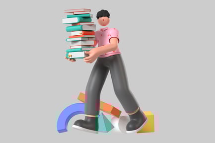 Preview: Stylized Bookworm Character