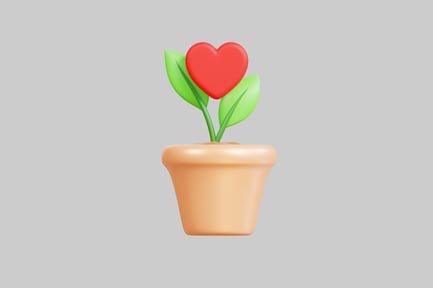 Preview: Potted plant with heart-shaped stem