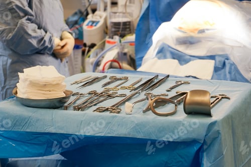 Preview: Surgical Tools on Table in Operating Room