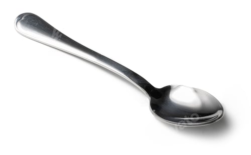 Preview: Stainless cutlery spoon isolated on white background