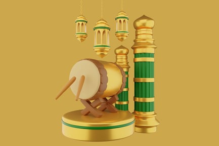 Preview: Golden drum and lanterns
