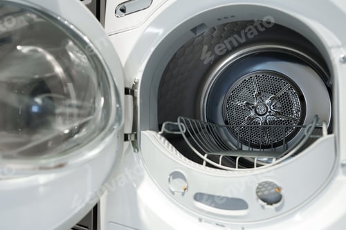 Preview: Washing machines and drying machines home appliance retail store showroom