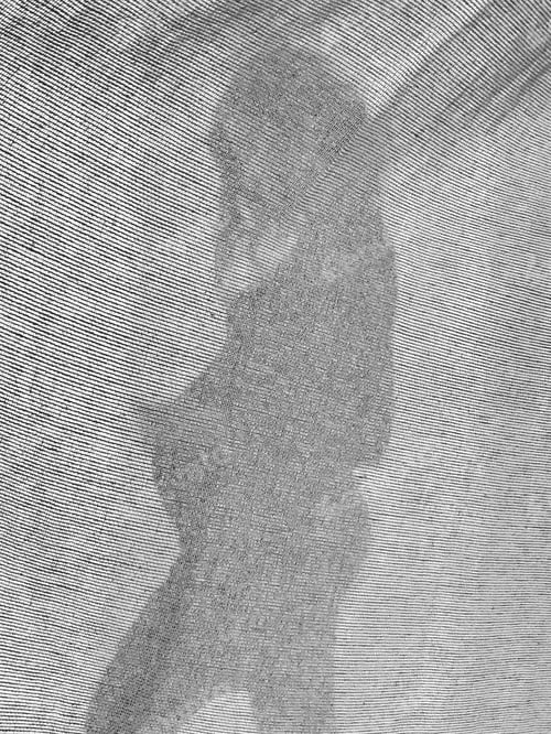 Preview: Silhouette of stylish pregnant woman in stylish black dress holding belly bump