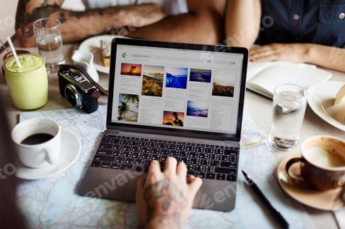 Preview: Person Browsing Internet On Laptop Concept