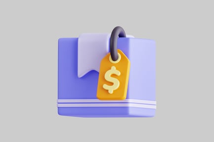 Preview: Blue shopping bag with price tag