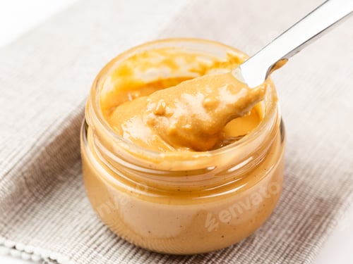 Preview: Crunchy peanut butter in a glass jar