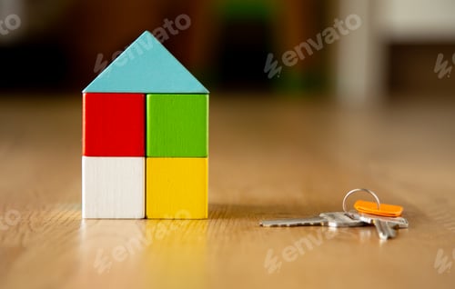 Preview: home icon wooden block