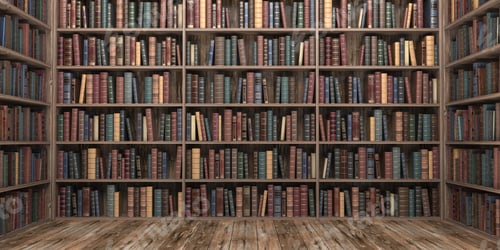 Preview: Vintage books on bookshelves in old library. Education and literature concept.