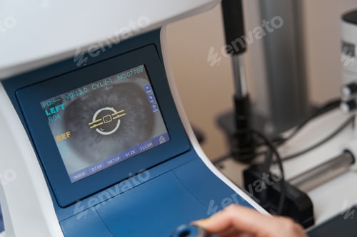 Preview: Image of an eye retina on screen of autorefractor