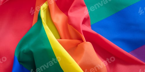 Preview: Rainbow colors cloth, LGBT Gay pride sign symbol background texture, top view,