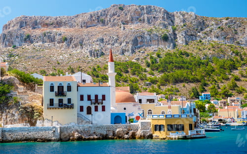 Preview: Kastellorizo island , Megisti harbor Greek village between Turkey Kas and Greece