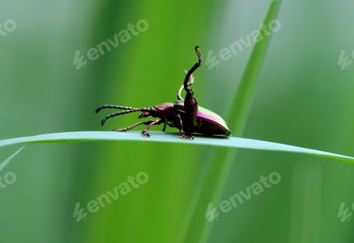 Preview: a bug is sitting on top of the leaf of some grass