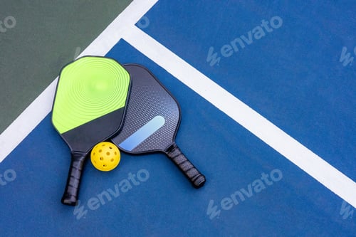 Preview: Pickleball Racquet's on blue court