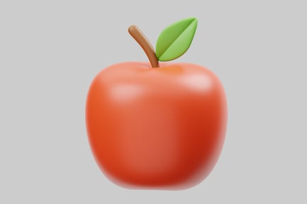Preview: Cartoon apple with leaf