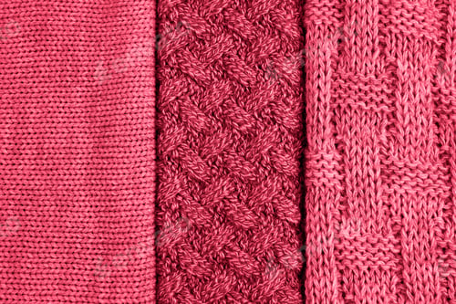 Preview: Knitted wool background in Viva Magenta color.