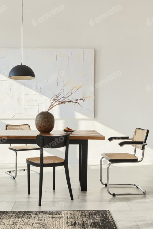 Preview: Minimalist composition of dining room interior